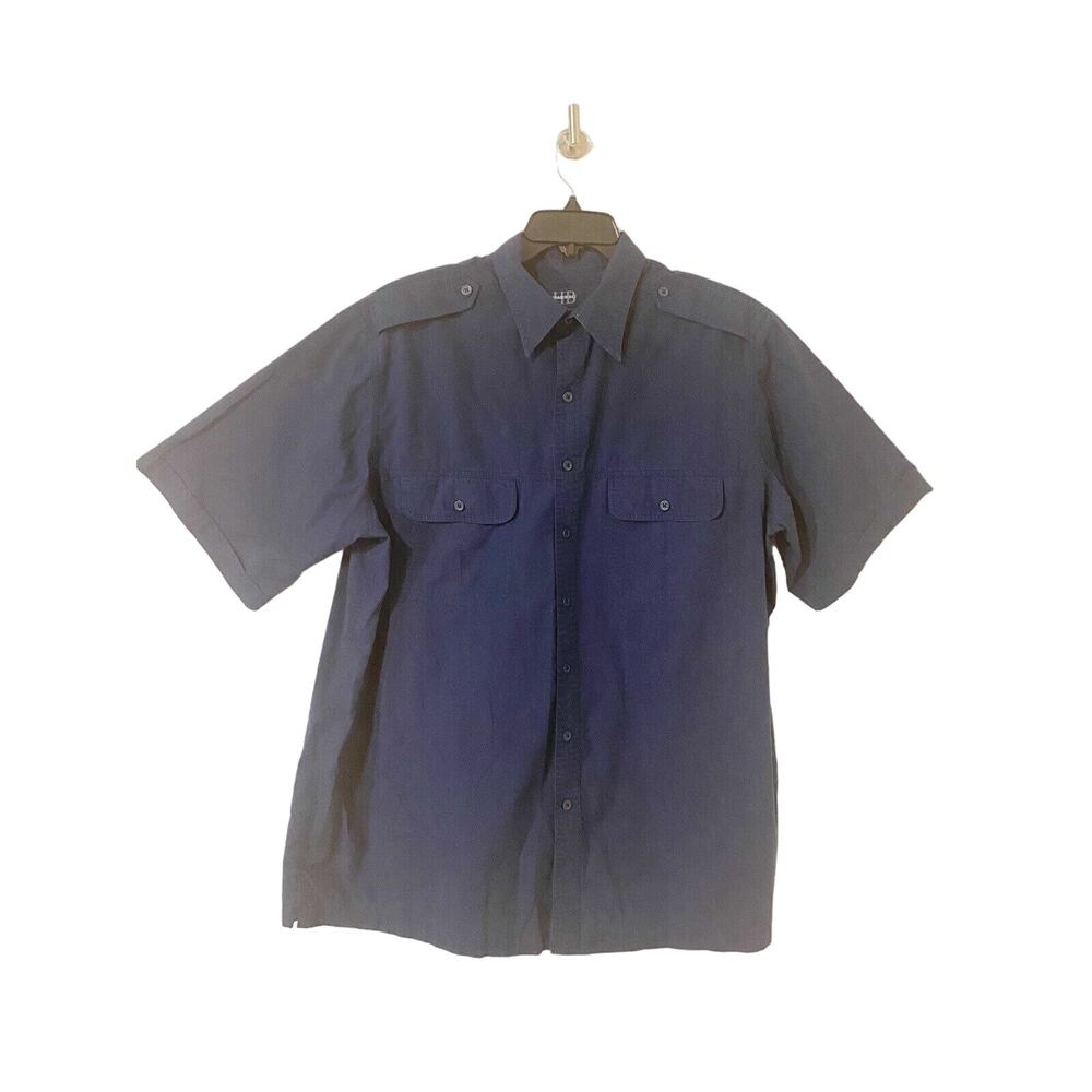Harbor Bay Men Navy Blue Button Up Size 1 XLT